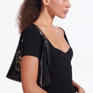 Staud Scottie Patent Leather Shoulder Bag, Black